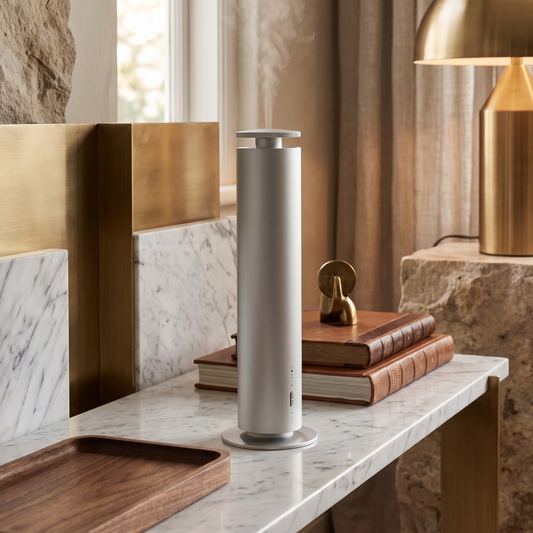 Aluminium Column Diffuser - Silver Plug-In UK