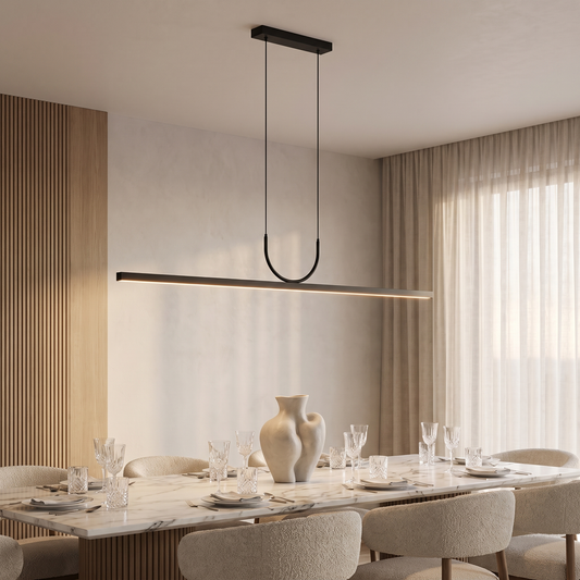 One-Line LED Strip Pendant Light - Black