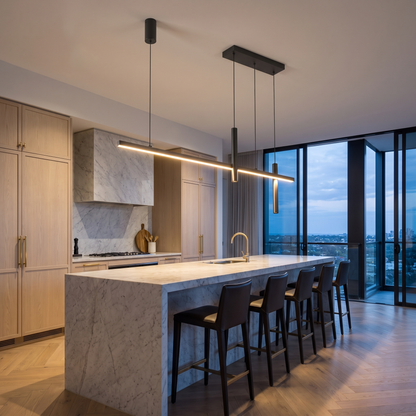 Nordic Cross Bar LED Pendant Light - over kitchen island