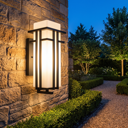 Industrial Outdoor Wall Light Weatherproof Fixture Matte Black Iron - luxury home exterior