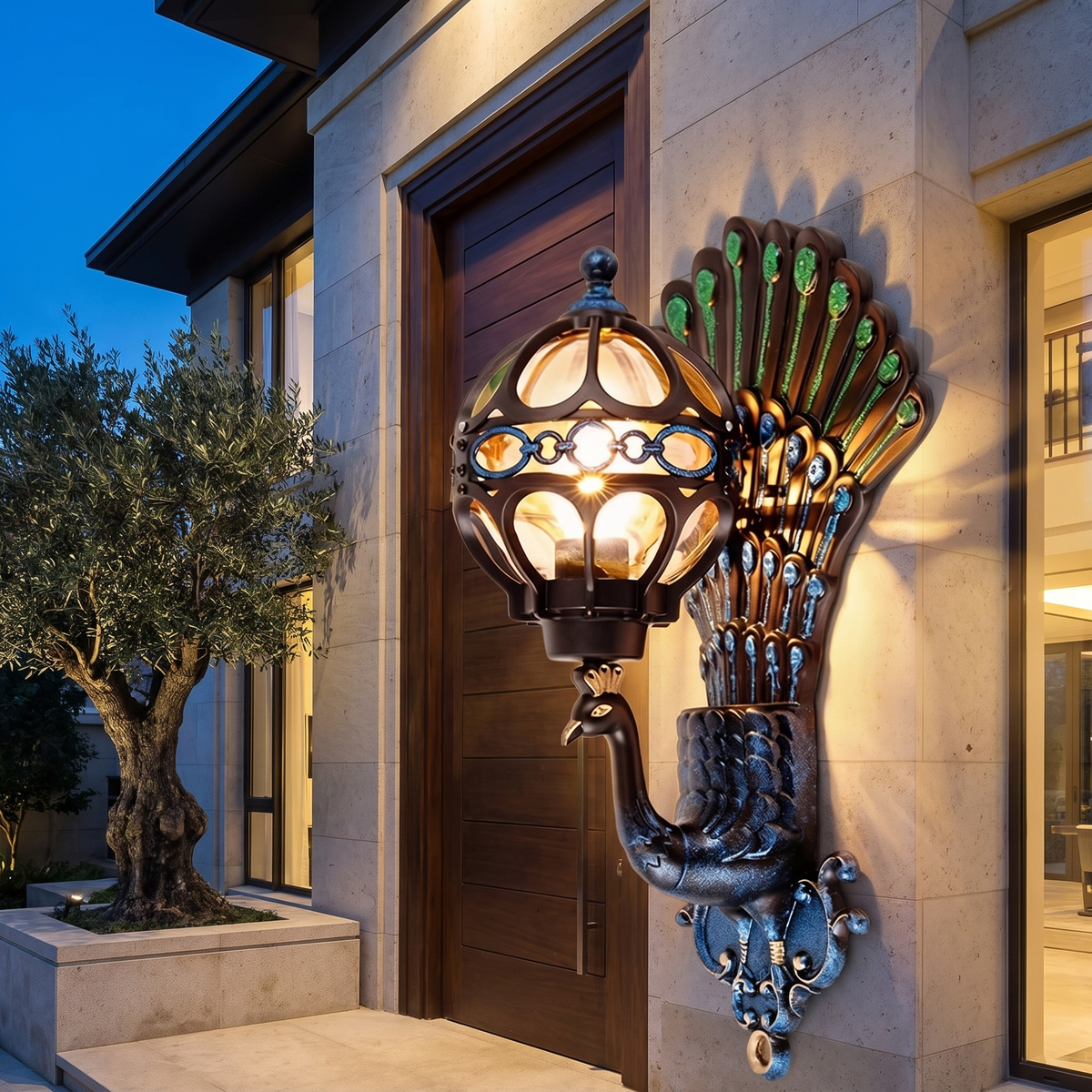 Modern Outdoor Wall Lantern Wall Mounted Aluminum Glass Shade IP55 - luxury home exterior