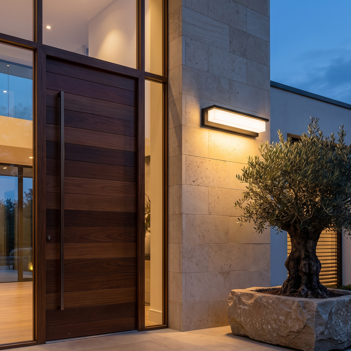 Modern Solar Outdoor Wall Lamp Weatherproof Metal Acrylic Adjustable - luxury home exterior