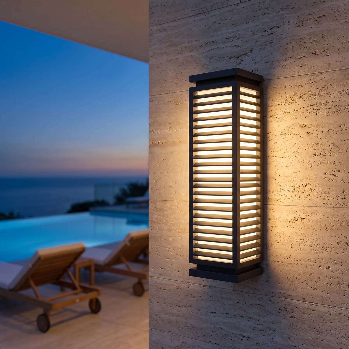 Modern Black Outdoor Wall Light Waterproof Cubical Stainless Steel - luxury home exterior