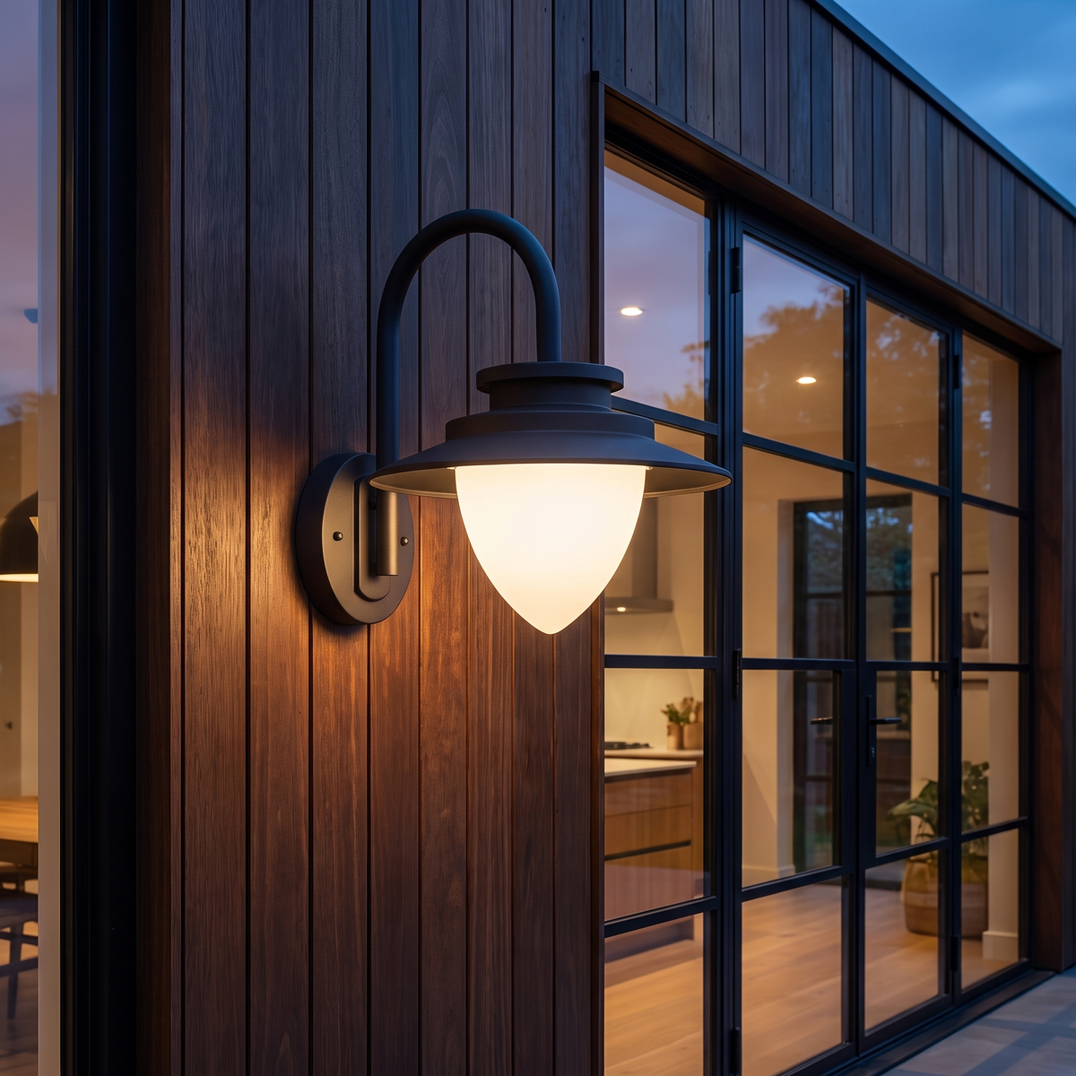 Modern Outdoor Wall Light Waterproof Metal Glass LED Fixture Pine Cone - luxury home exterior