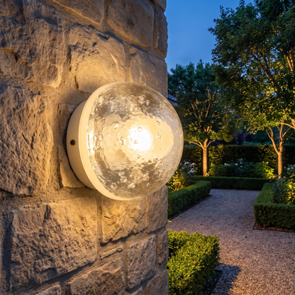 Modern Wall Lamp Wall Mounted Glass Shade Indoor Outdoor Use Compact - luxury home exterior