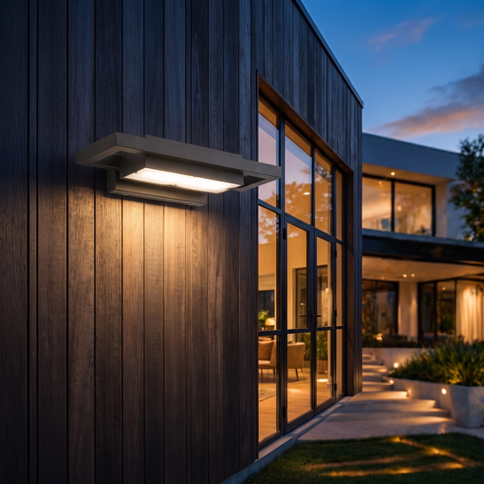 Modern Black Outdoor Wall Light Waterproof Aluminum LED Fixture - luxury home exterior