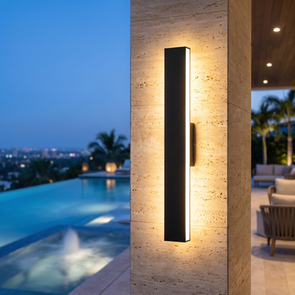 Modern Outdoor Wall Light Waterproof Aluminum LED with Remote Control - luxury home exterior