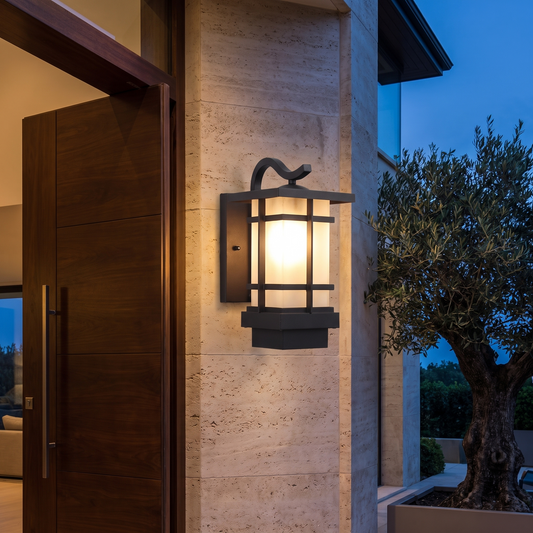 Modern Outdoor Wall Lantern Adjustable Wall Mounted Aluminum Frosted - luxury home exterior