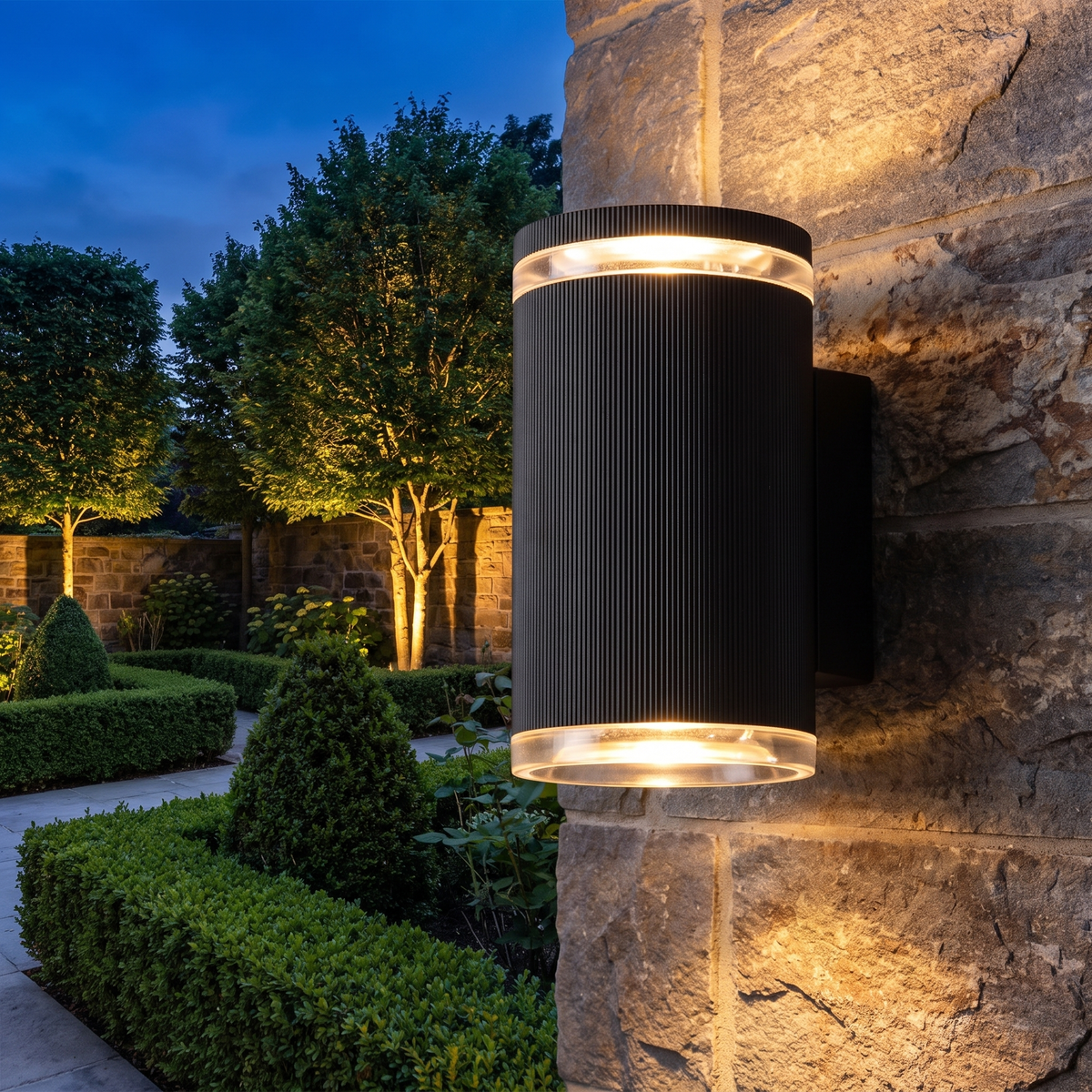 Modern Up Down Outdoor Wall Light Sconce Waterproof Aluminum LED 12W - luxury home exterior