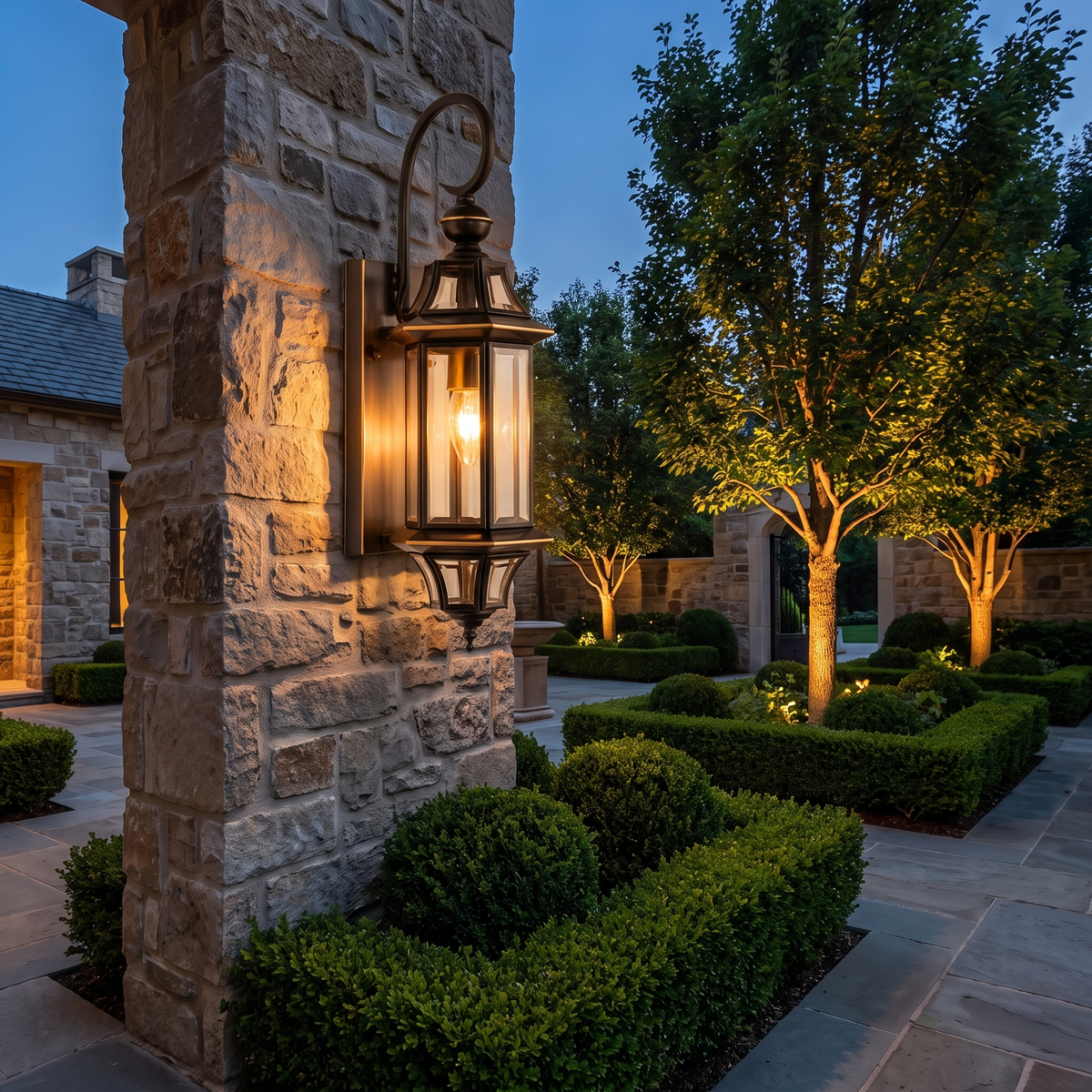 Modern Outdoor Wall Lamp Brass Adjustable Clear Glass Shade IP65 - luxury home exterior