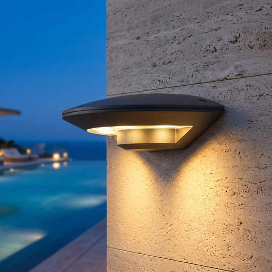 Modern Outdoor Wall Light Waterproof Metal Acrylic Flying Saucer - luxury home exterior