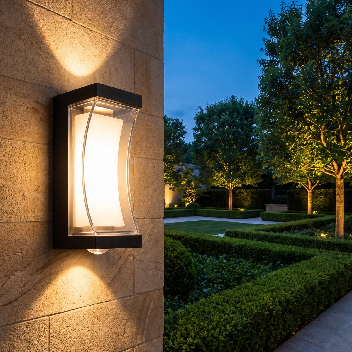 Modern Outdoor Wall Light Waterproof IP65 LED Wall Mounted Black ABS - luxury home exterior