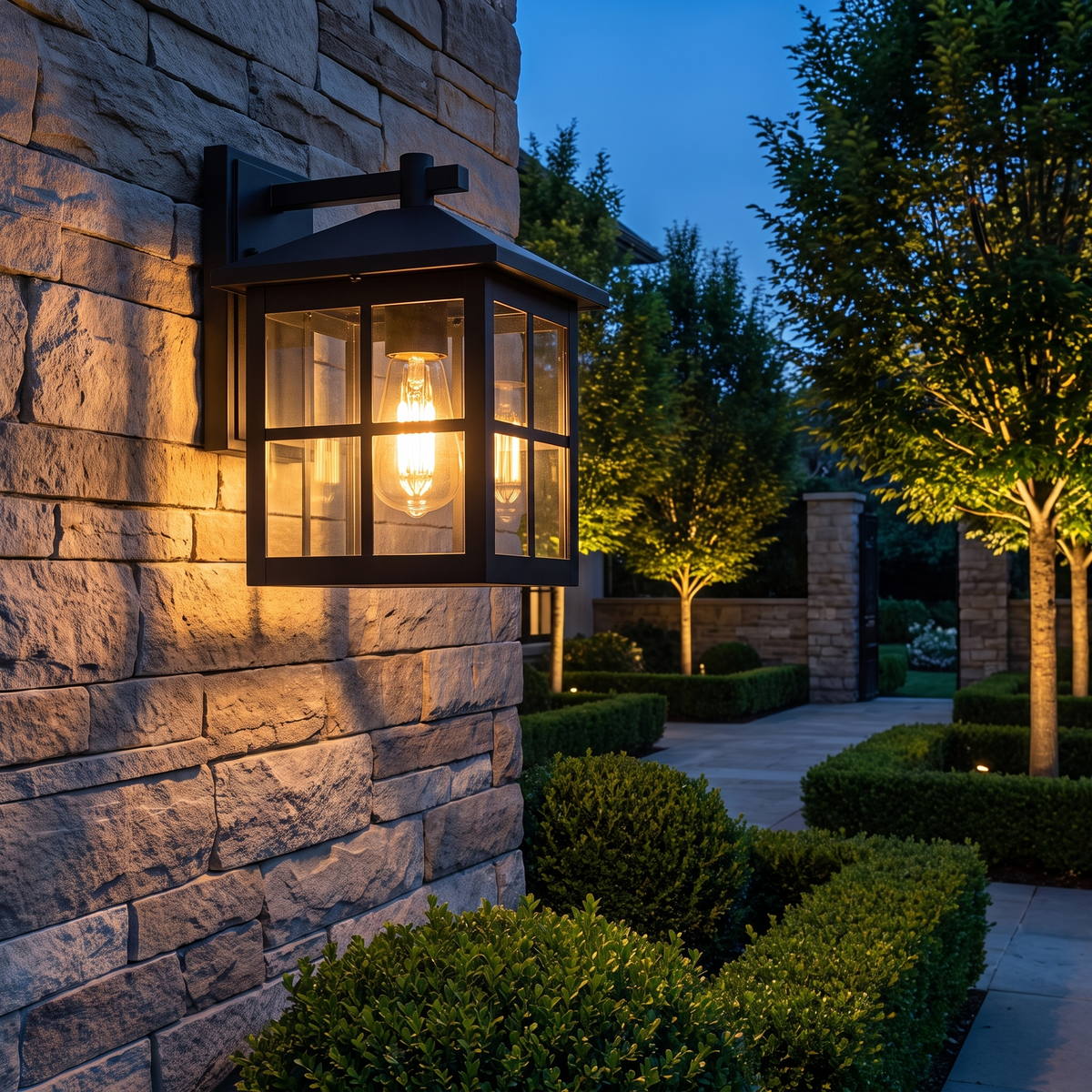 Classic Outdoor Wall Light Aluminum Sconce with Glass Shade IP65 - luxury home exterior