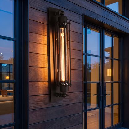Industrial Wall Sconce Wall Mounted Black Iron LED Compatible Warm - luxury home exterior