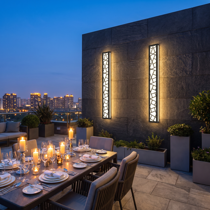 LED Long Wall Light Bird's Nest - rooftop terrace dining