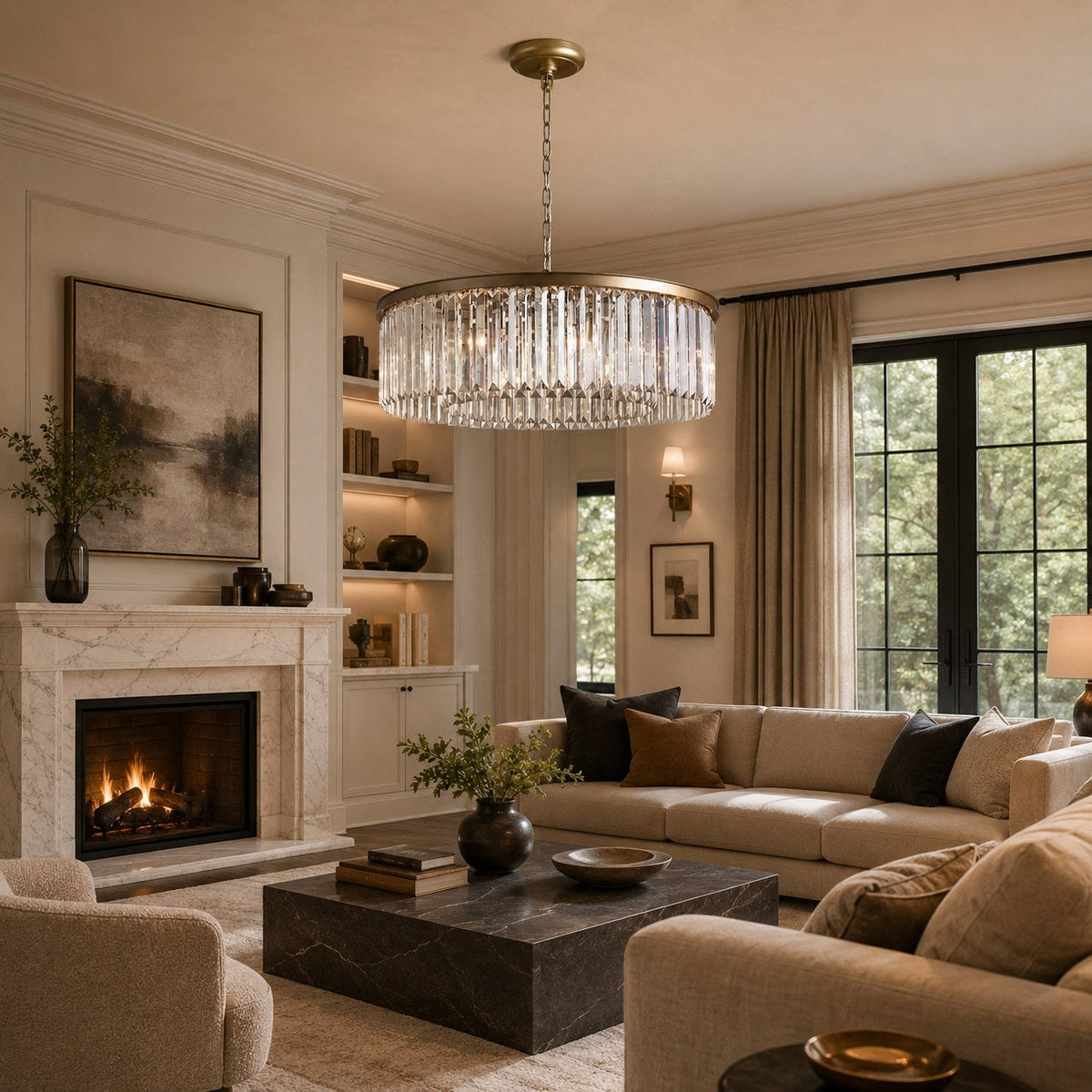 Large 84cm Round K9 Crystal Chandelier