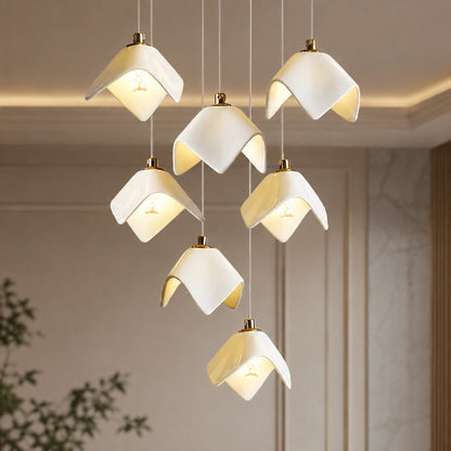 Gold Metal Chandelier Ceiling Light Adjustable LED