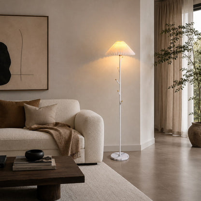 Coat Rack Floor Lamp Black Iron Adjustable LED Light