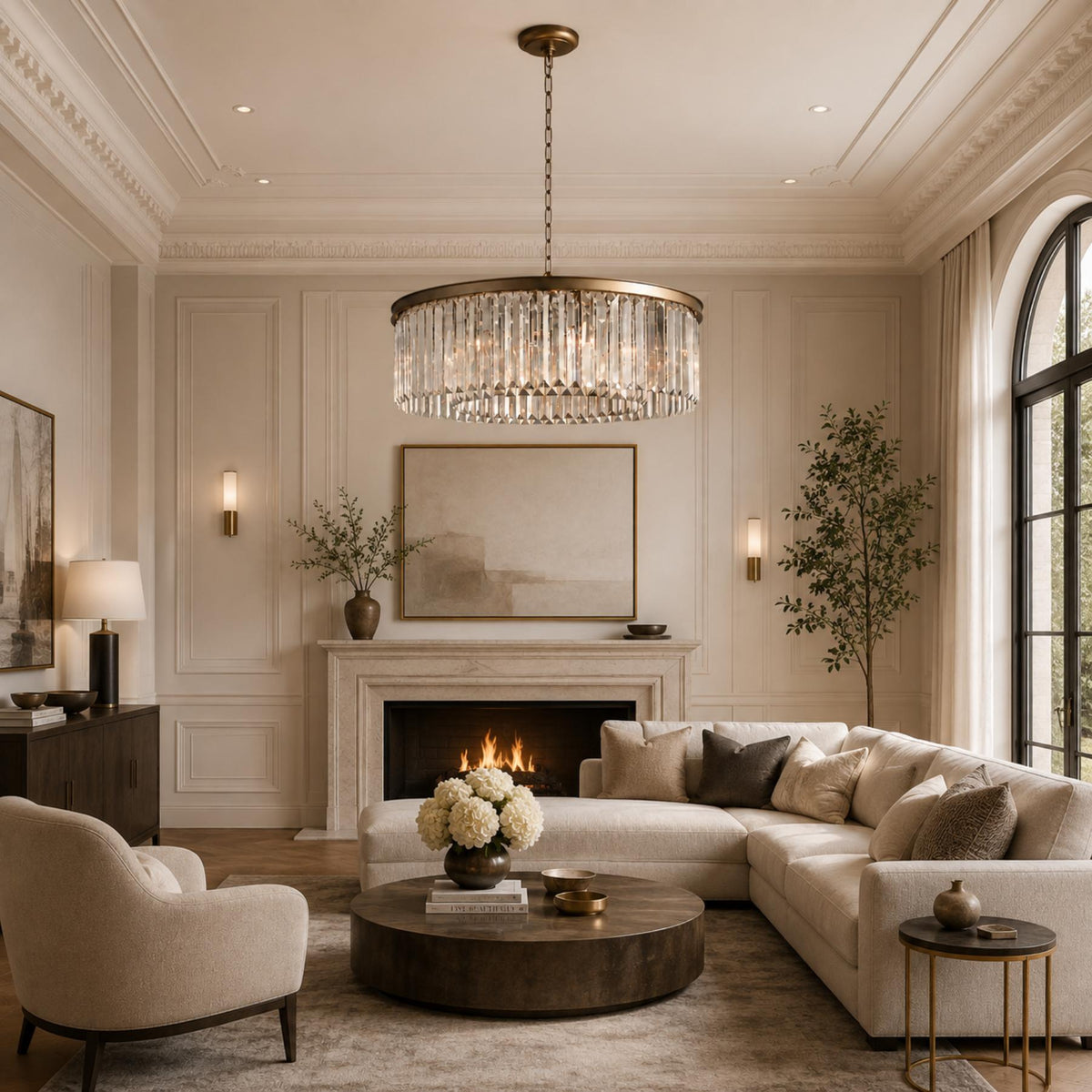 Large 84cm Round K9 Crystal Chandelier