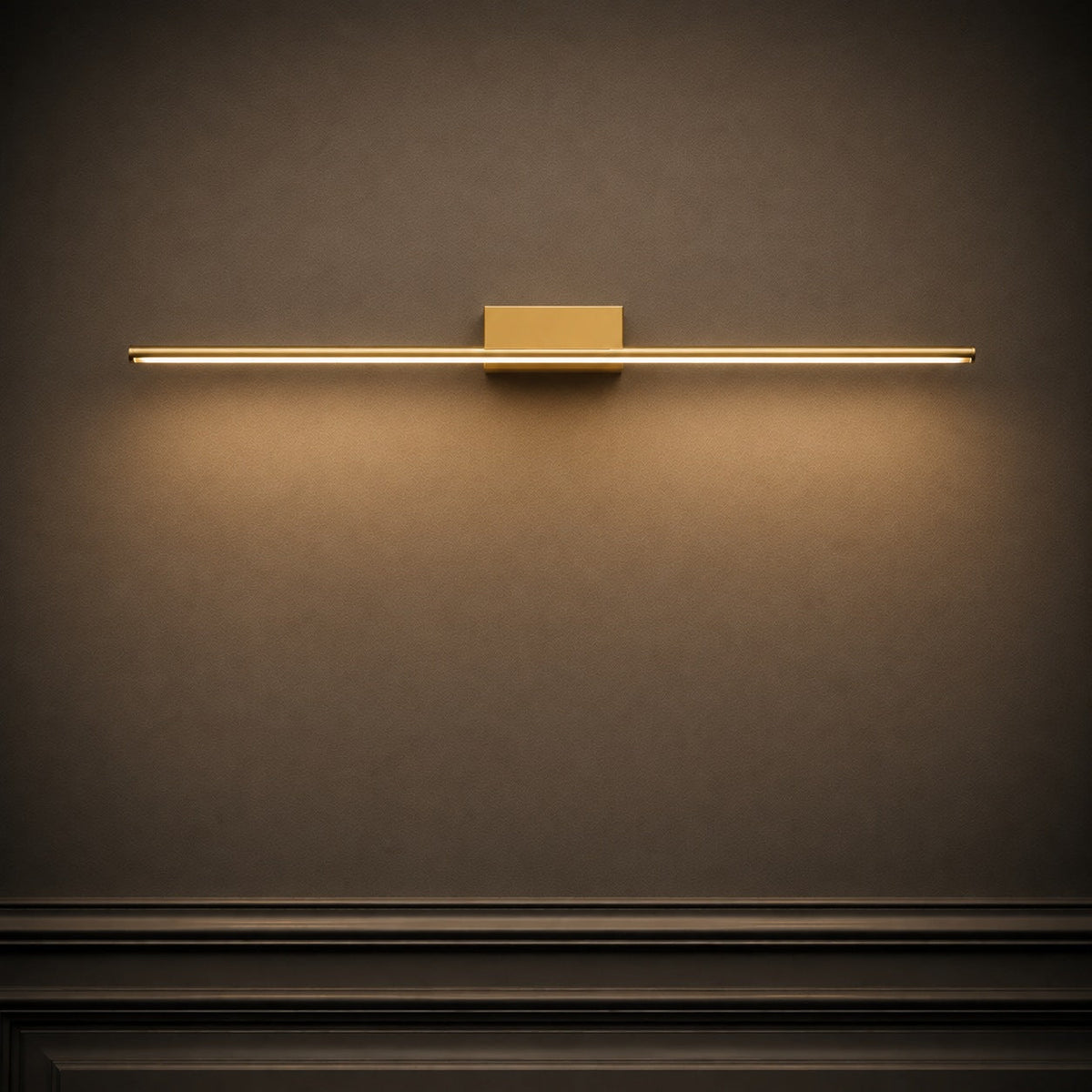 Brushed Brass Slim Cylinder LED Vanity Light 40–80cm 4000K