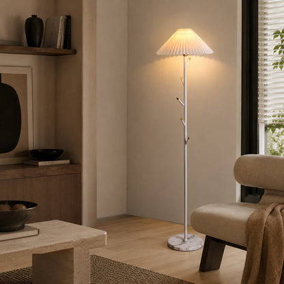 Coat Rack Floor Lamp Black Iron Adjustable LED Light