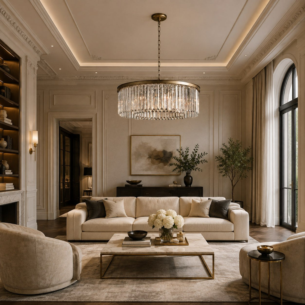 Large 84cm Round K9 Crystal Chandelier