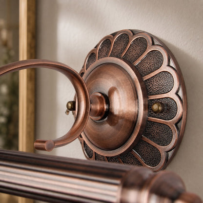 Retro Bronze Cylinder LED Vanity Light 70cm & 90cm Floral Wallplate
