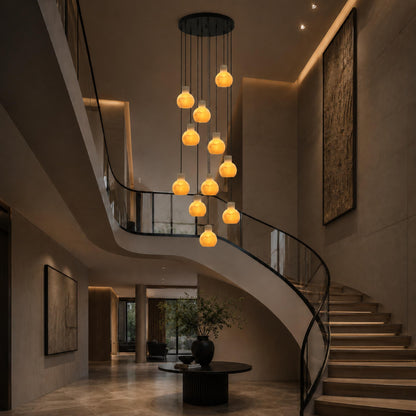 Alabaster Chandelier Hanging LED Light Fixture