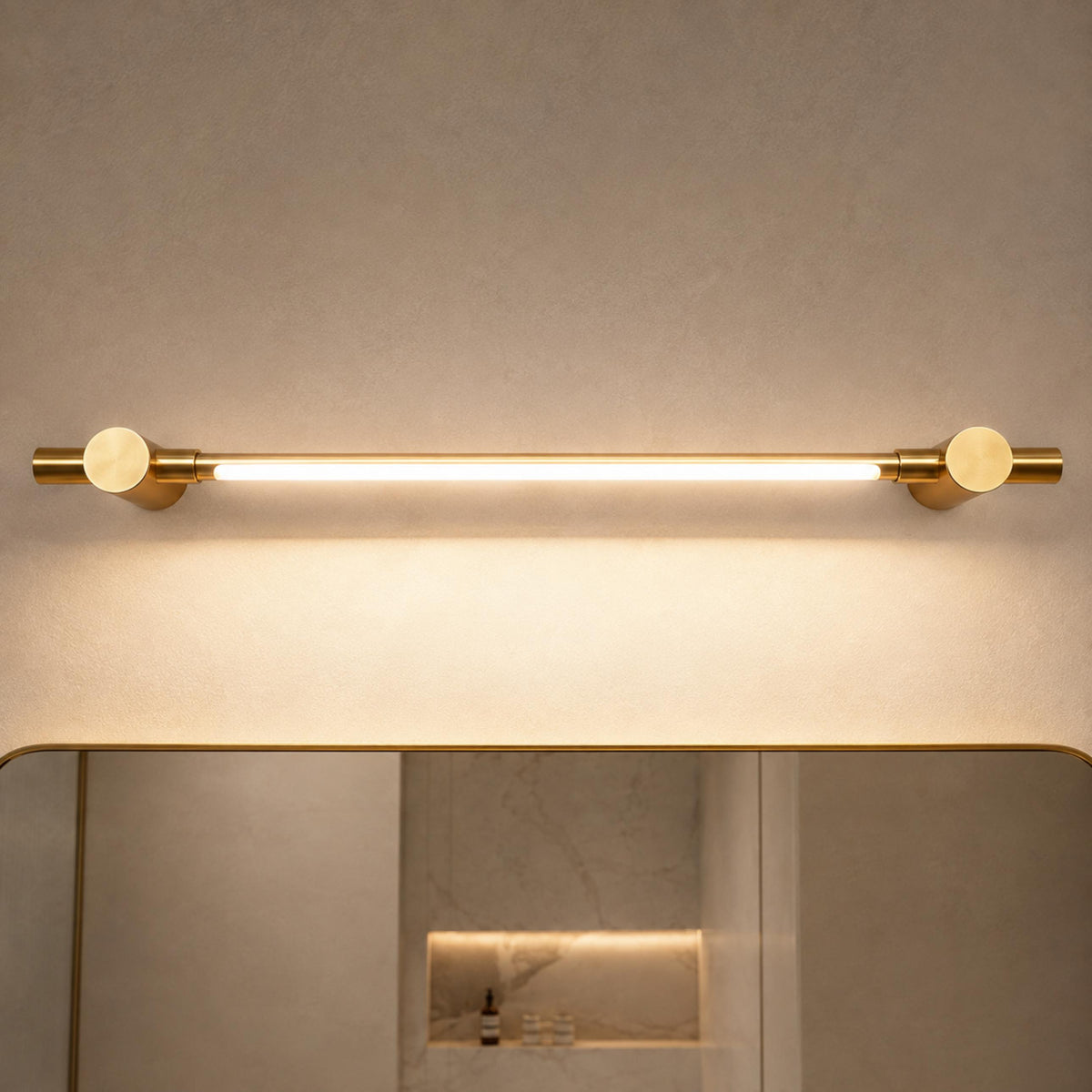 Brass Linear LED Vanity Light 90cm & 120cm Warm White Acrylic Diffuser