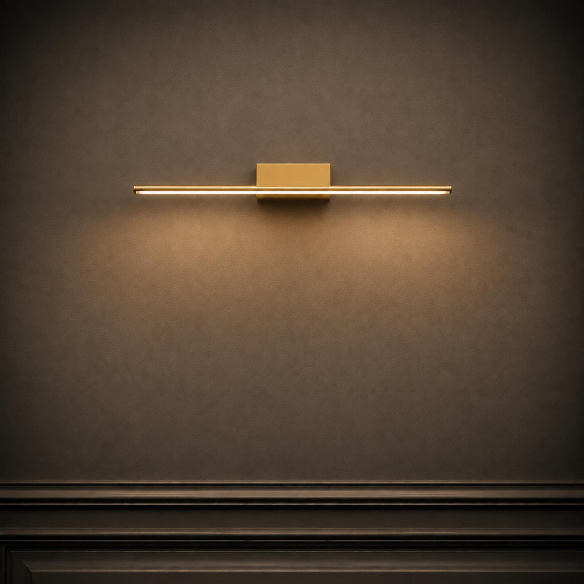 Brushed Brass Slim Cylinder LED Vanity Light 40–80cm 4000K