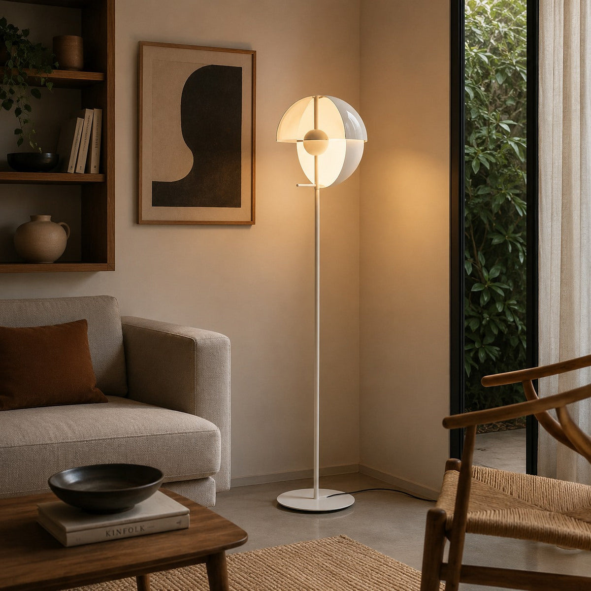 Iron & Acrylic Floor Lamp Adjustable Shade Dimmable LED