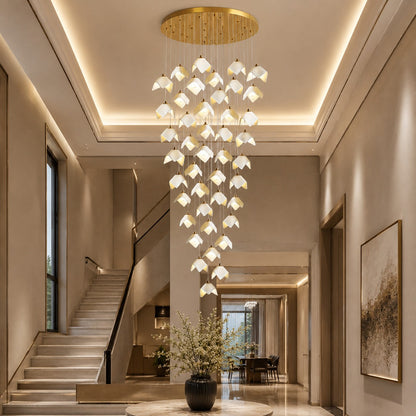 Gold Metal Chandelier Ceiling Light Adjustable LED