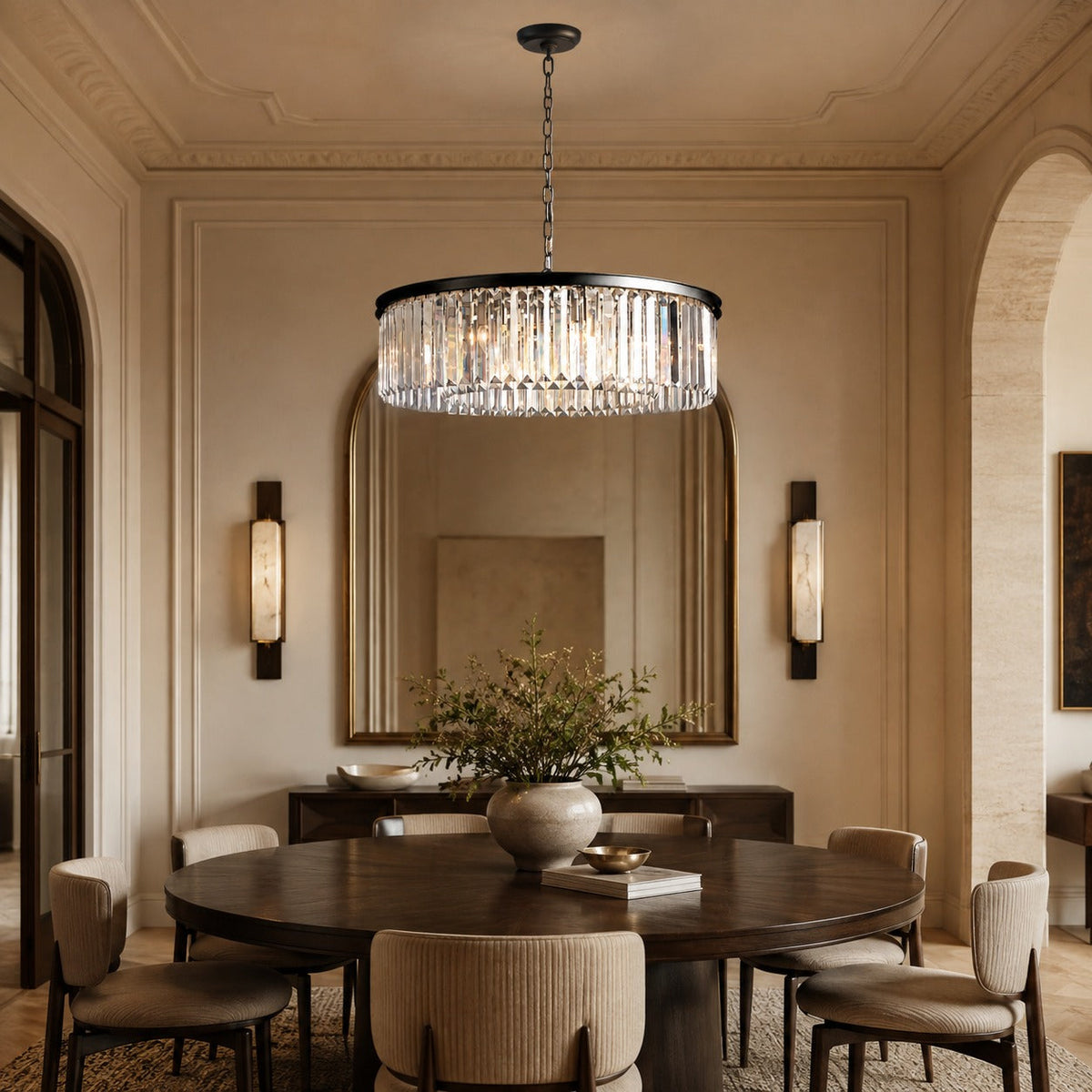 Large 84cm Round K9 Crystal Chandelier