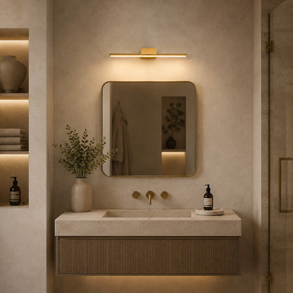 Brushed Brass Slim Cylinder LED Vanity Light 40–80cm 4000K