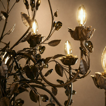 Luxury Crystal Leaf Round Chandelier