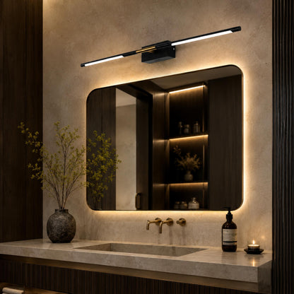 Electroplated Black LED Vanity Bar 60cm/100cm Gold Accent Mirror Light