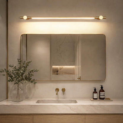 Brass Linear LED Vanity Light 90cm & 120cm Warm White Acrylic Diffuser