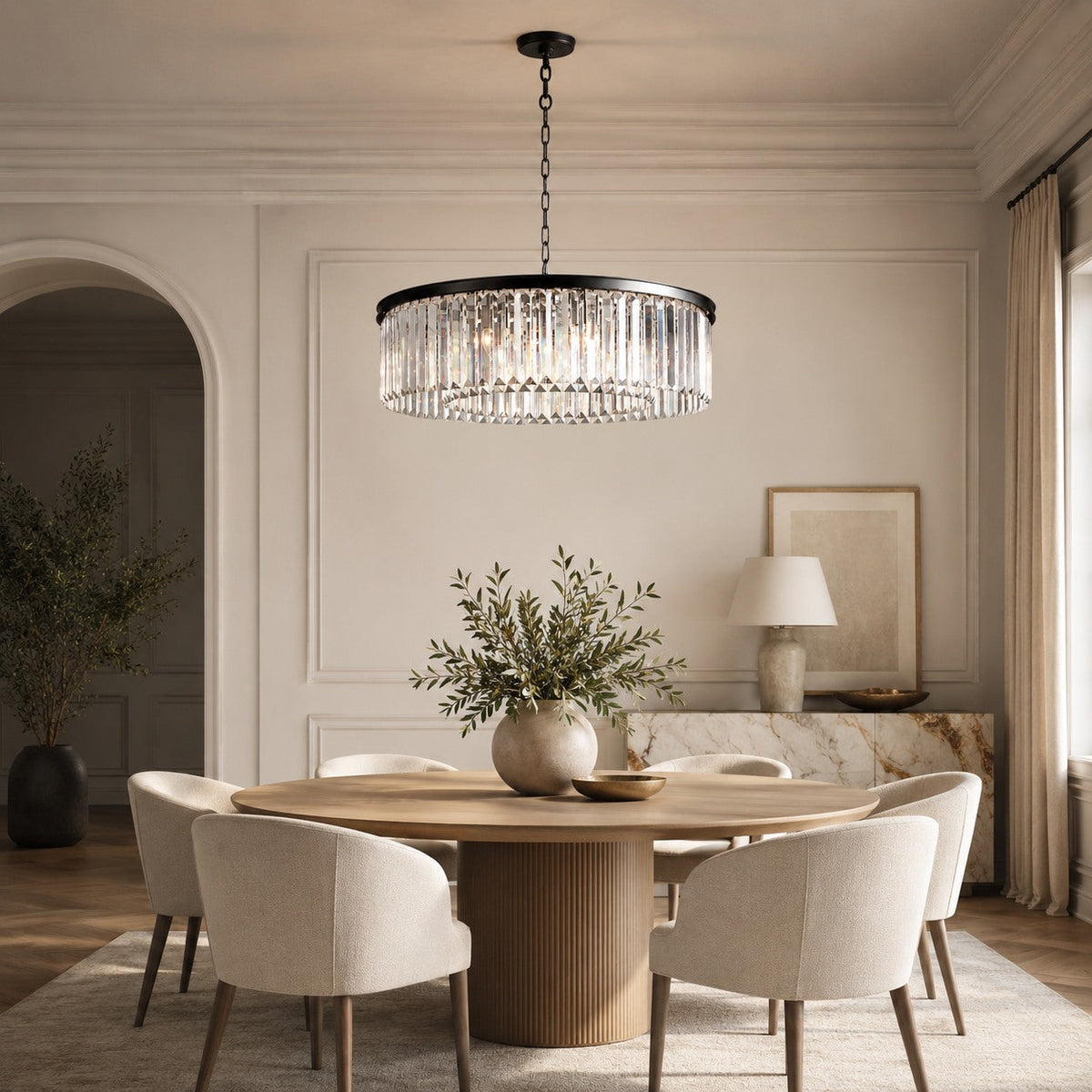 Large 84cm Round K9 Crystal Chandelier