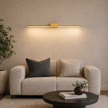 Brushed Brass Slim Cylinder LED Vanity Light 40–80cm 4000K