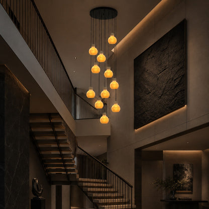 Alabaster Chandelier Hanging LED Light Fixture