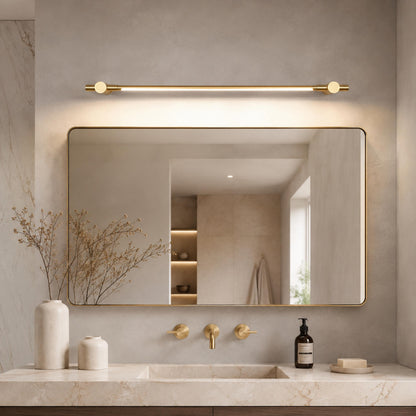 Brass Linear LED Vanity Light 90cm & 120cm Warm White Acrylic Diffuser