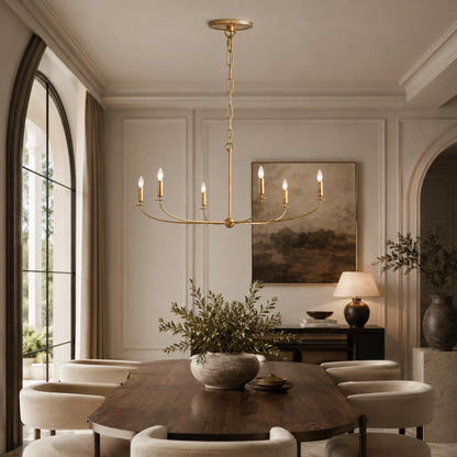 Large Antique Gold Leaf Round Chandelier