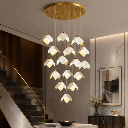 Gold Metal Chandelier Ceiling Light Adjustable LED