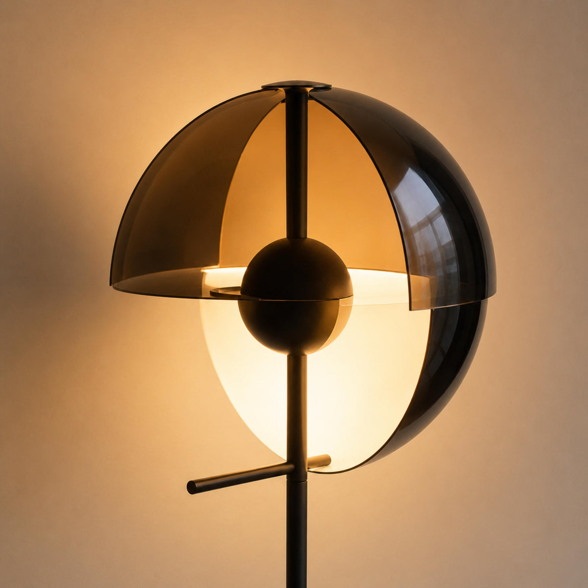 Iron & Acrylic Floor Lamp Adjustable Shade Dimmable LED