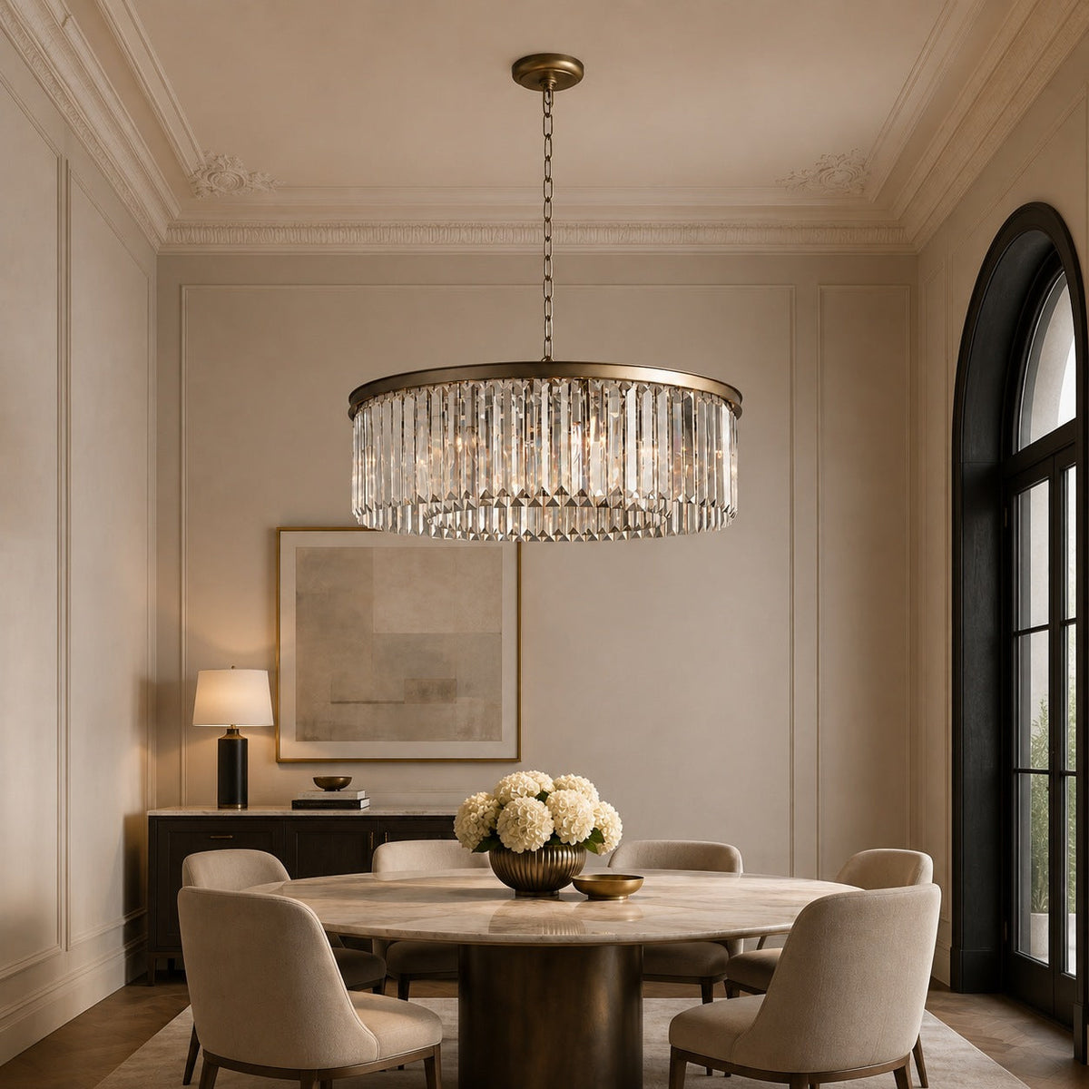 Large 84cm Round K9 Crystal Chandelier