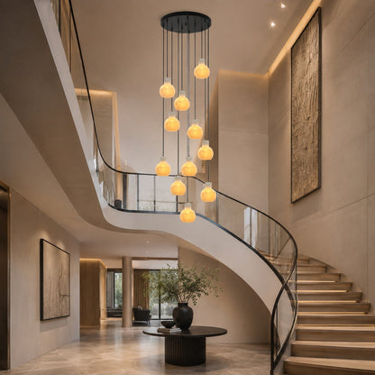 Alabaster Chandelier Hanging LED Light Fixture