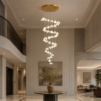 Gold Metal Chandelier Ceiling Light Adjustable LED