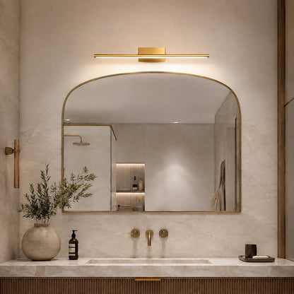 Brushed Brass Slim Cylinder LED Vanity Light 40–80cm 4000K