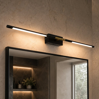 Electroplated Black LED Vanity Bar 60cm/100cm Gold Accent Mirror Light