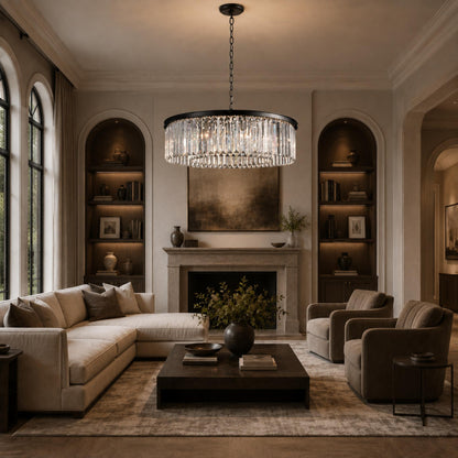 Large 84cm Round K9 Crystal Chandelier